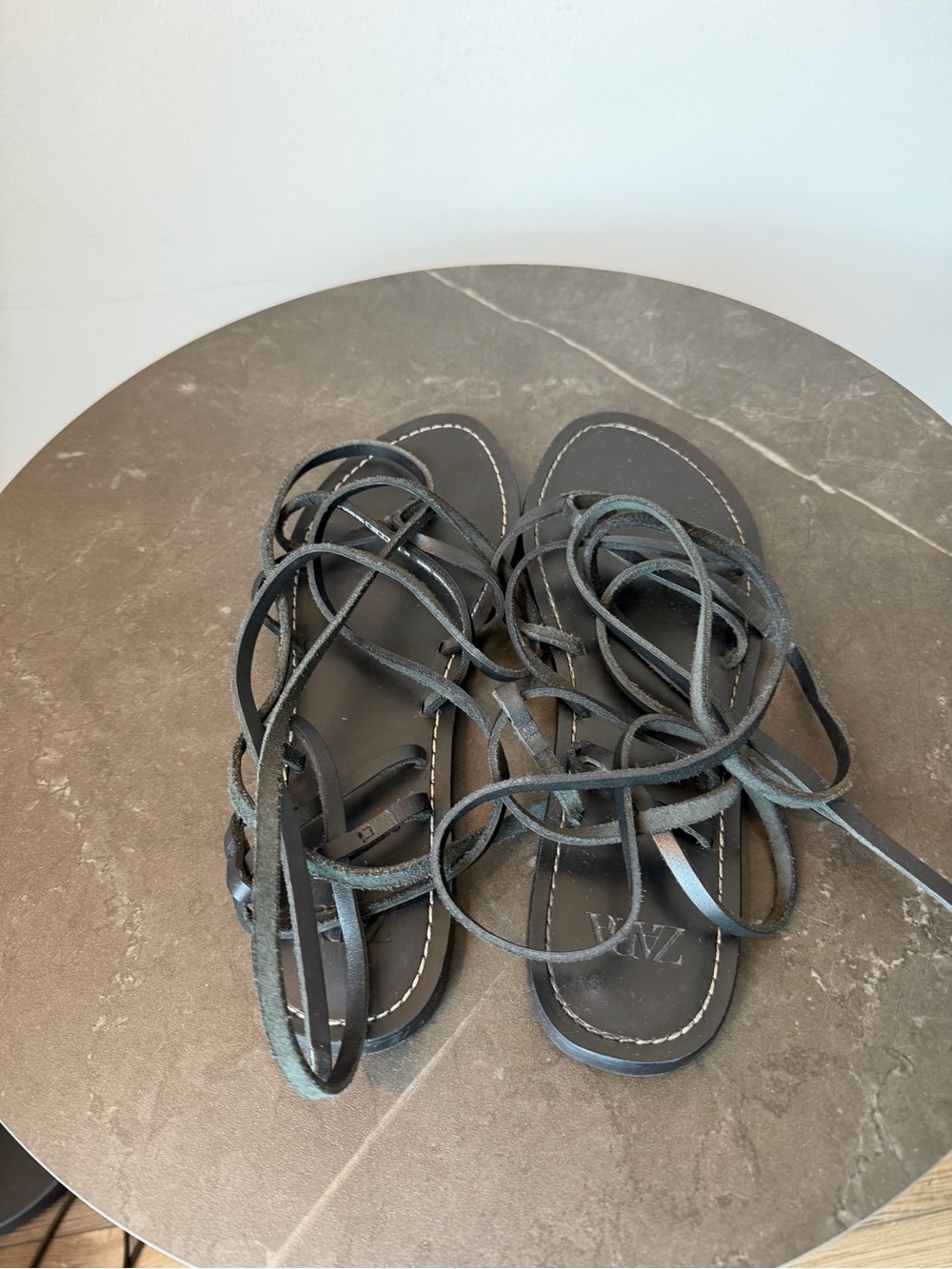Zara Women’s Size 37 Sandals Black Gladiator Shoes